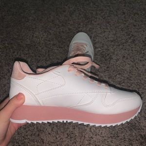 Qupid Pink and White Platform Sneakers